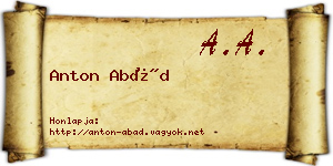 Anton Abád névjegykártya